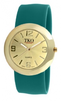 TKO ORLOGI Women's TK614-GTL Gold Slap Metal Teal Watch