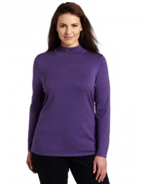 Pendleton Women's Plus-Size Washable Silk Mock Turtleneck Top