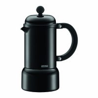 Bodum Chambord Aluminum Stovetop Espresso Maker, 6-Ounce, Black