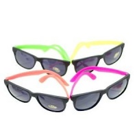 12 Pairs Neon 80's Wayfarer Sunglasses Kids Teen Party Favors