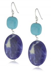 Sterling Silver Turquoise and Sodalite Drop Earrings