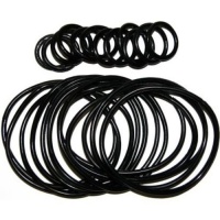 12 Rubber Bracelets with 12 Rings In Black