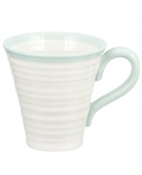 Distinctly ribbed Sophie Conran dinnerware sets your table with the charm of traditional hand-thrown pottery, but the durability of contemporary Portmeirion porcelain. Mix the banded Carnivale mug with solid celadon pieces.