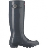 Hunter Women's Original Tall Welly Gloss Rubber Boot,Graphite,6 UK (US Women's 8 M)