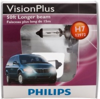 Philips H7 VisionPlus Headlight Bulb, Pack of 2