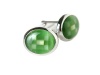 Oval Green Mosaic Fiber Optic Glass Cufflinks by Cuff-Daddy