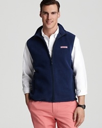 This soft fleece Vineyard Vines vest lends a lightweight layer for chilly weekends.