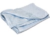 Crib Clouds Cuddle Fleece Dots and Satin Baby Security Blanket, Reef Blue