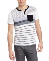 Marc Ecko Cut & Sew Men's Reverse Printed Stripe Short Sleeve Knit