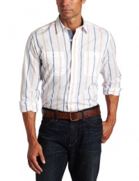 Nautica Men's Long Sleeve Wide Stripe Shirt