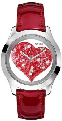 GUESS U0113L2 Red Crystal Heart Watch