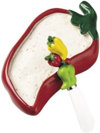 Boston Warehouse Chili Pepper Dip Bowl and Spreader Set