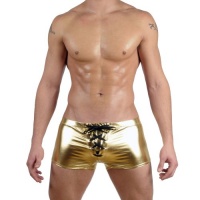 Men's New Liquid Metallic Football Trunk Swimsuit By Gary Majdell Sport