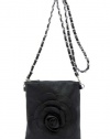 Designer Handbags - Karmas Canvas FLOWER MESSENGER BAG - By Fashion Destination | (Black) Free Shipping