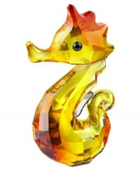 Revered for her blazing yellow sheen, Gina the seahorse is among the brightest fish is the Swarovski crystal Sealife collection.