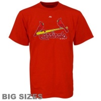 MLB St Louis Cardinals Red Big Sizes Wordmark T-shirt (6X)