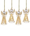 Combining clear glass with a dusting of gold, these angel ornaments are utterly beautiful with their hands raised in prayer and clasped together. Keep them as a set or share with loved ones to celebrate the holiday season.