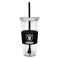 NFL Oakland Raiders Lidded Cold Cup with Straw