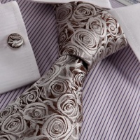 Rosybrown Florals cheap ties for men pattern Valentine handmade silk neck tie cufflinks set A2034 One Size Rosybrown