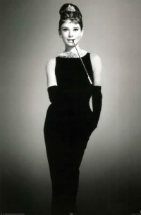 (24x36) Audrey Hepburn Little Black Dress Movie Poster Print