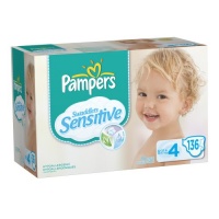 Pampers Swaddlers Sensitive Diapers Economy Pack Plus Size 4, 136 Count