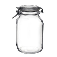 Bormioli Rocco Fido Round Clear Jar, 67-3/4-Ounce