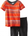 Splendid Littles Baby-Boys Newborn Gladiator Stripe Short Set, Spice, 6-12 Months