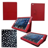 Bear Motion ® Premium Folio Case for iPad 2 / iPad 3 (the new iPad) With Built-in Stand for iPad3 - Red OGP