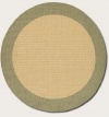 Couristan 1005/5005 Recife Checkered Field/Natural-Green 7-Feet 6-Inch Round Rug