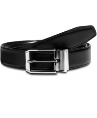 This reversible belt with gunmetal buckle from Perry Ellis will have your polished looked etched into everyone's post-meeting mind.