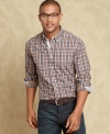 Make fall style happen with this plaid shirt from Tommy Hilfiger.