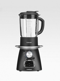 Blend your favorite smoothie or cook soups from start to finish in this innovative and multi-functional blender. The patented heating element lets you sauté ingredients, simmer and even boil soups, then blend to the perfect consistency with the touch of a button. Plus, crush ice, chop delicate herbs, and blend everything from smoothies to frozen cocktails. Thermal, shock-resistant blender jar holds 48 oz. of hot liquids & 56 oz.