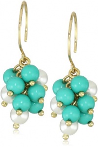 Anne Klein Sorbet Gold-Tone Multi-Turquoise Colored Shaky Hoop Earrings