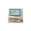 Furinno 11174 Just Mid TV Stand, White Finish with Espresso Edging White Tube