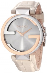 Gucci Women's YA133303 Interlocking White Crocodile Pink Gold and Steel Watch