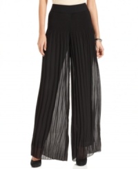 Alfani's palazzo pants feature a chic wide leg silhouette that's fully pleated for an elevated effect.