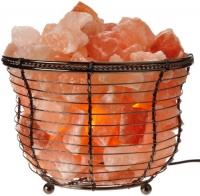 WBM 1301B Natural Himalayan Basket Salt Lamp with Bulb and Dimmer Switch