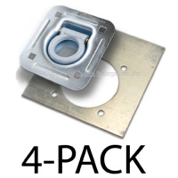 Recessed D-Ring 6,000 lb. Cap. Tiedown w/ Backing Plate - 4 pack