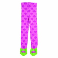 Elegant Baby My Favorite Tights with Green Shoes, Hot Pink with Polka Dots