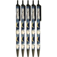 NFL San Diego Chargers Disposable Black Ink Click Pens, 5-Pack