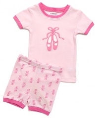 Leveret Shorts Ballerina Shoes 2 Piece Pajama 100% Cotton (Size 6M-5T)