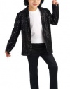 Michael Jackson Costume, Child's Deluxe Billie Jean Sequin Jacket Costume, Medium- Size 8-10, for 5-7 Years