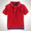 Ralph Lauren Infant Boy's Big Pony Mesh Polo (12 Month, Lacquer Red Multi)