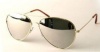 Aviator Sunglasses Gold Frame Mirror Lens with Pouch