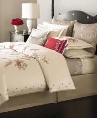 Martha Stewart Collection Dreamtime Ivory Floral KING Duvet Cover