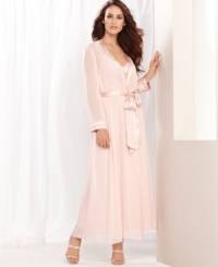 Wrap yourself in the sheer luxury of Flora Nikrooz's Florin chiffon long robe.