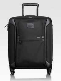 True to Tumi's heritage of innovation and the future of advanced travel design, this lightweight 4-wheel case combines handside protection with our modern, iconic ballistic nylon aesthetics.Zip closureExterior zip compartmentsInterior zip, mesh compartmentsTop carry handleProtective feetBallistic nylon22W x 16H x 10DImported