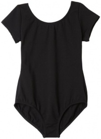 Capezio Girls 7-16 Short Sleeve Leotard,Black,M (8-10)