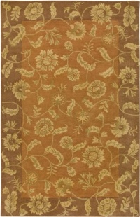 Rizzy Home FL1477 Floral 8-Feet by 8-Feet Round Area Rug, Rust