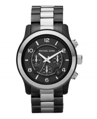 Dare to walk on the dark side with this impressive Runway watch by Michael Kors.